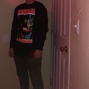 Jimi Hendrix fleece crewneck for men